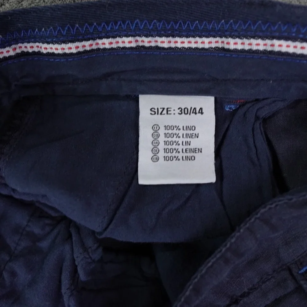 Zeta Linen Shorts Mens 30 Navy Blue Lightweight Summer Casual Italy Coastal